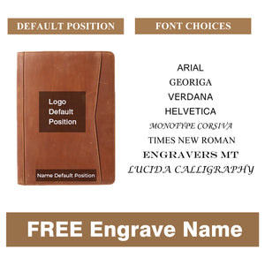 Gavarnie Genuine Leather Professioal Business Portfolio  with Zipper for Men and Women,Initials Engraving Free, Brown